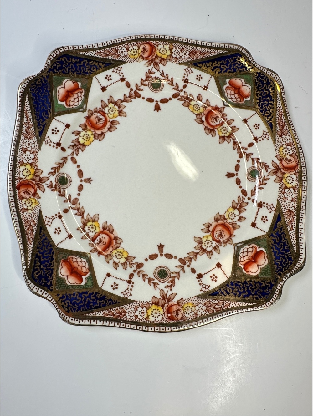 A.J. Wilkinson Royal Staffordshire England Imari Floral Gold Salad Plate 8”